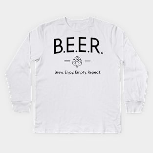 Brew Beer Enjoy Repeat Kids Long Sleeve T-Shirt